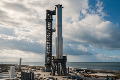 Starship Orbital Launch Reported Slipping as Booster Rolls Out