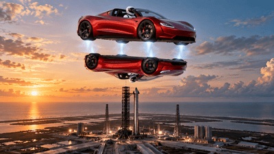 Tesla Reveals SpaceX Roadster That Flies and Drives Upside Down