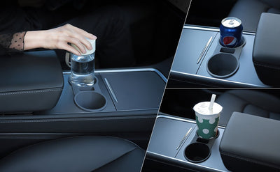 What convenience can the Tesla center cup holder provide to car owners with Model 3 and Model Y?