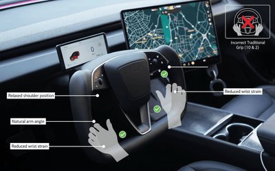 Por qué los volantes de horquilla ofrecen una comodidad superior para las manos durante el FSD de Tesla