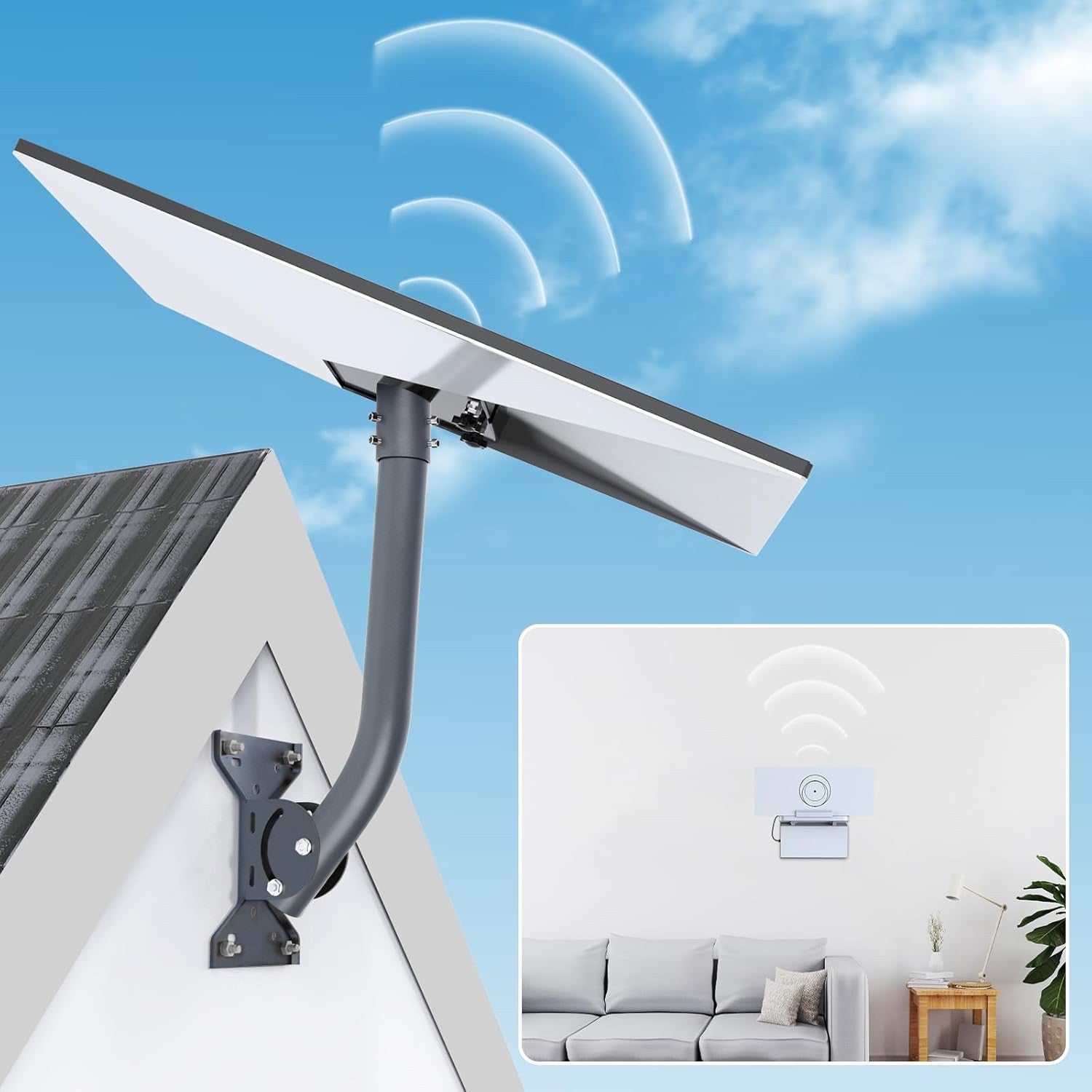 XLTTYWL Starlink Gen 3 Mount, 360° verstelbare V3 Starlink muurbevestiging, Starlink Gen3 Pole Montageset met Starlink Gen 3 Pijp Adapter voor Gen3/Mini Starlink (Gen 3/Mini RV-montage