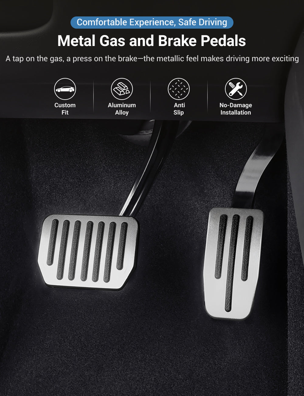 gas and stop pedal Metal Gas And Brake Pedal for Tesla Model S/X 2017-2021