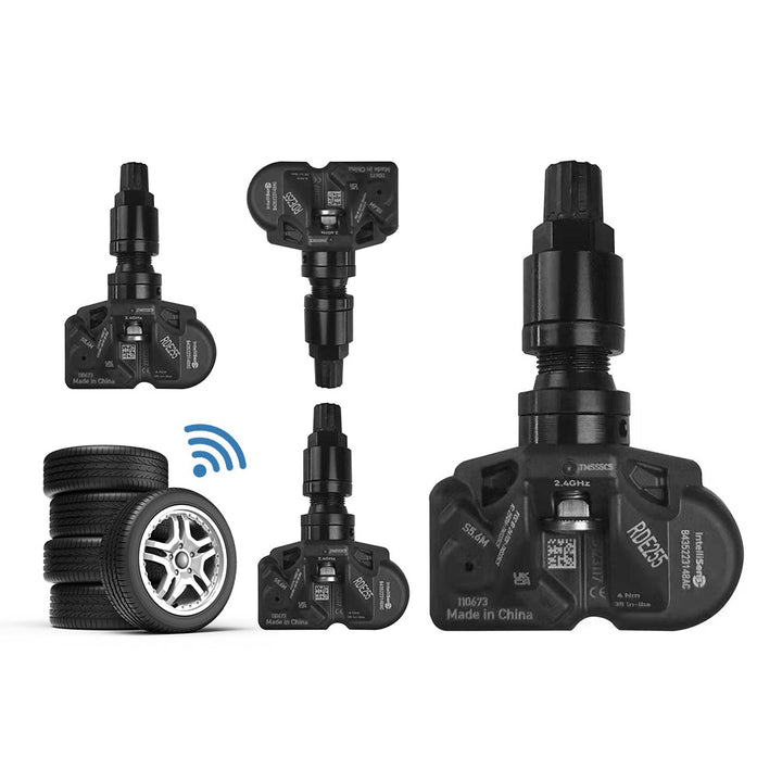 TESERY Tesla TPMS - Bluetooth Tire Pressure Monitoring Sensor for Model 3/Y/S/X, Black, Set of 4