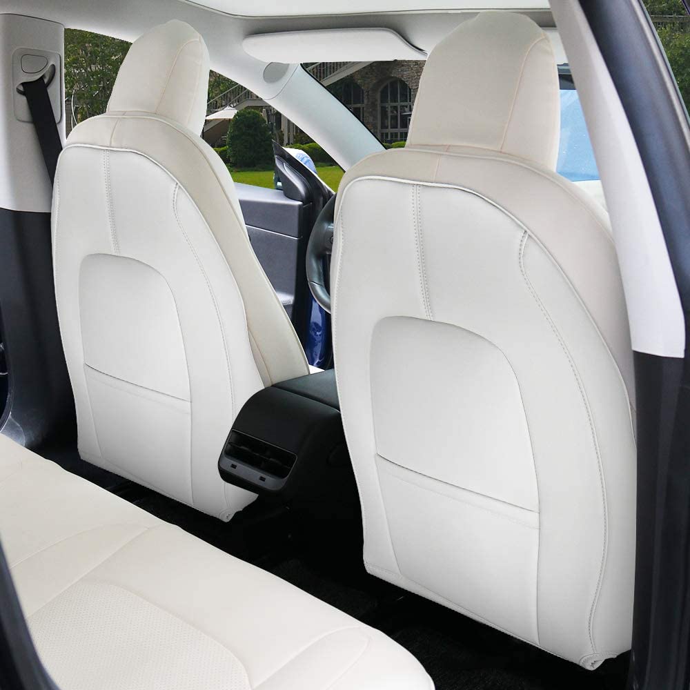Lattice Leather Seat Back Protector for Tesla Model 3 2017-2023.10