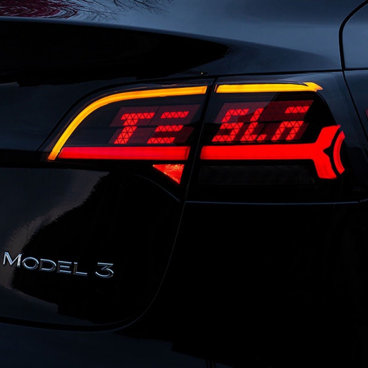 LED-APP-gesteuertes Buchstaben rücklicht für Tesla Model 3/Y 2017-2023
