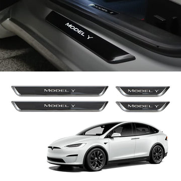 LED Illuminated Door Sills Protector Front & Rear for Model Y / 3
