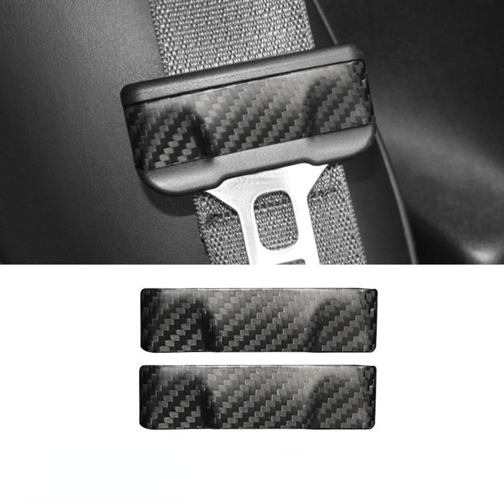 Model 3 / Y Seat Belt Buckle Cover Trim - Carbon Fiber Interior Mods(2pcs) - Tesery Official Store
