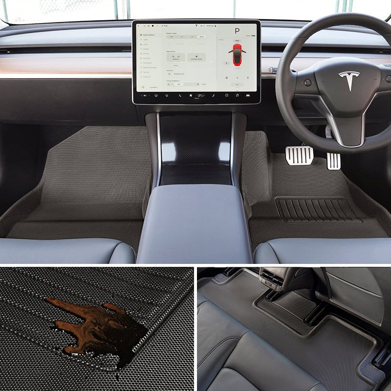 TESERY All Weather 3D Floor Mats for Tesla Model 3 2017-2024 & Model Y 2021-2024 - Tesery Official Store