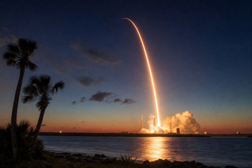 SpaceX Falcon Heavy rocket launching NASA's Roman Space Telescope from Florida
