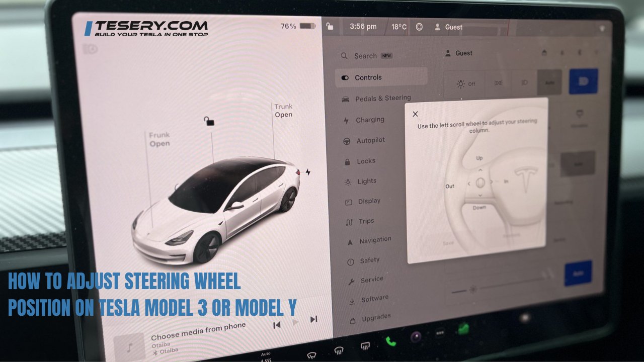 How to Adjust Steering Wheel Position On Tesla Model 3 Or Model Y
