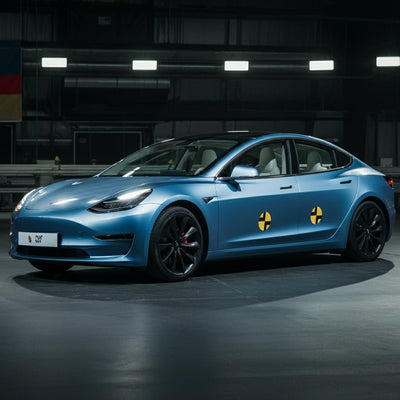 Mystisk mindre Tesla set ved Giga Texas kollisionstestfacilitet