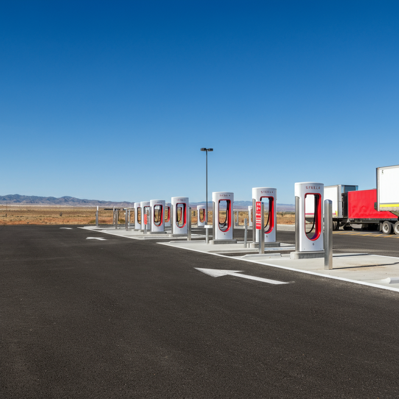 Tesla Unveils Massive Expansion for Firebaugh Supercharger with Dedicated Semi Infrastructure