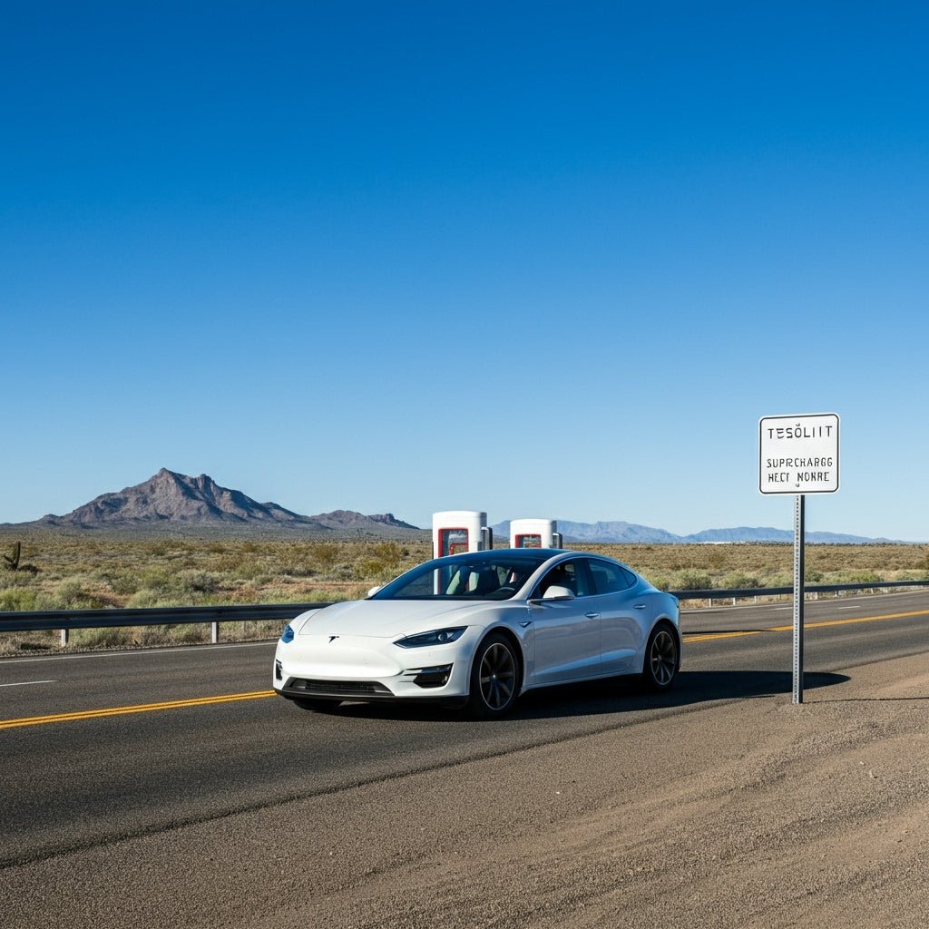 Tesla Achieves Milestone with First Supercharger Highway Sign in Arizona - Tesery Official Store