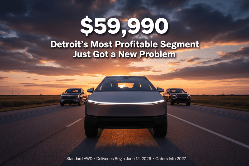 The $59,990 Cybertruck Has Arrived. Detroit's Most Profitable Segment Just Got a New Problem. - Tesery Official Store