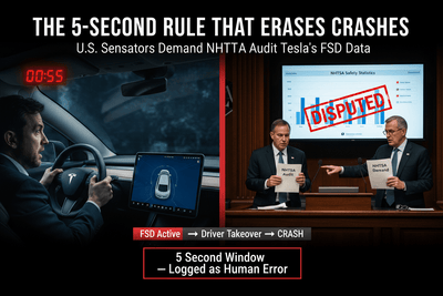 U.S. Senators Demand NHTSA Audit Tesla's FSD Data. The "5-Second Window" That Erases Crashes Explained.