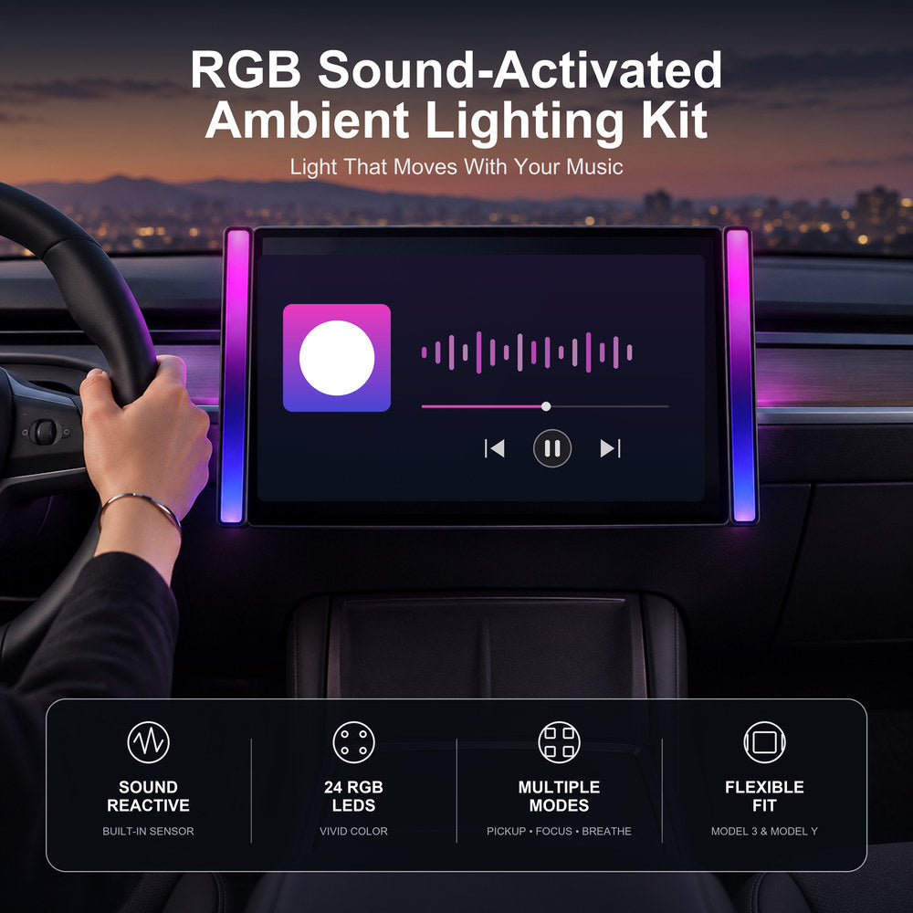 Tesla Model 3/Y RGB Sound - Activated Ambient Lighting Kit - Tesery Official Store