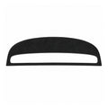Black suede-fabric All-Inclusive Tesla dashboard mat with a long open cutout and connecting lower strip, one mat on white.