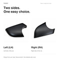 Left LH and Right RH lower mirror covers for Tesla Model Y, shown separately and sold individually