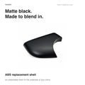 Matte black ABS exterior finish on the replacement Model Y lower mirror shell