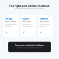 Tesery fitment support, 30-day returns and lifetime customer support for Tesla parts