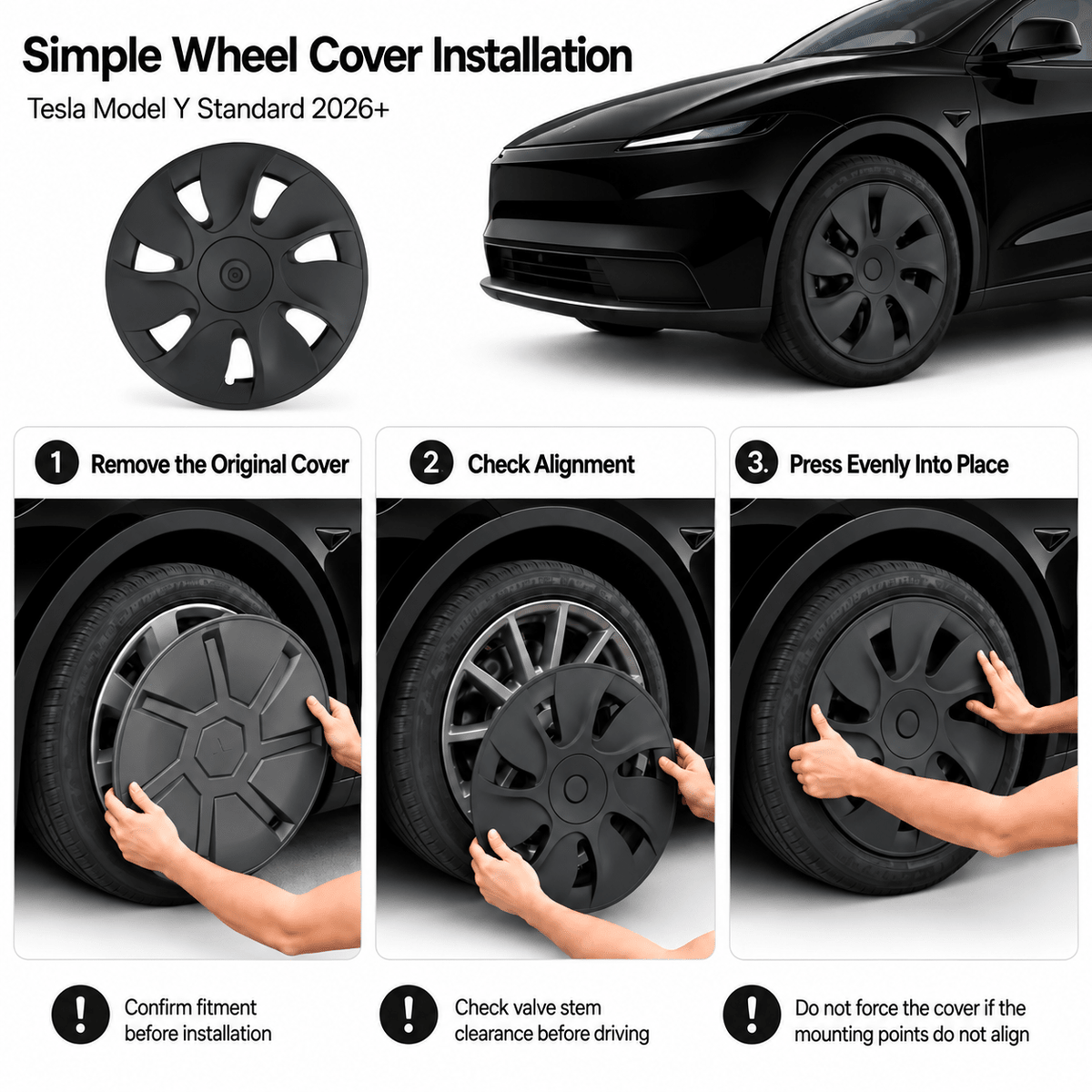 18″ Cyclone Wheel Covers for Tesla Model Y Standard 2026+ (4PCS) - Tesery Official Store
