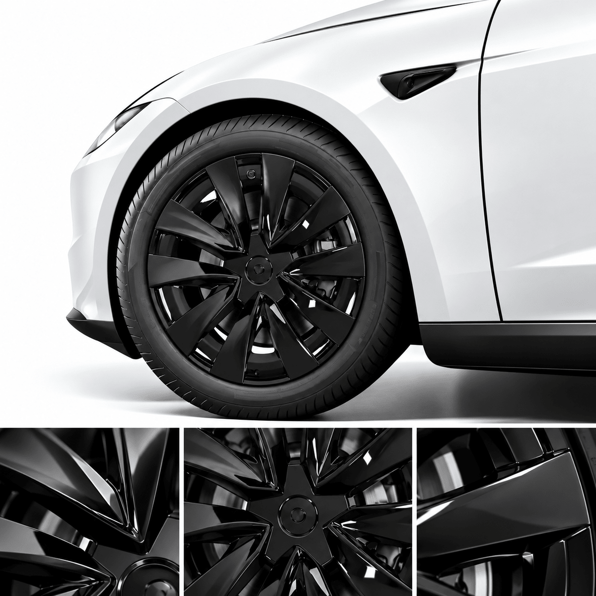 18" V-Spoke Full-Coverage Wheel Covers for Tesla Model 3 Standard 2026+ (Set of 4) - Tesery Official Store
