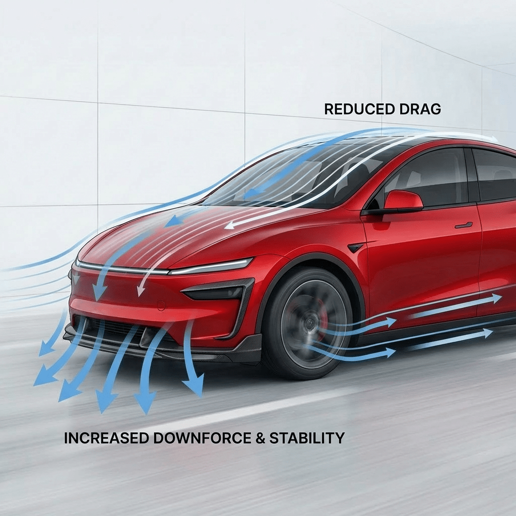 2025+ Model Y Juniper Carbon Fiber Front Lip Splitterc - High Performance Exterior Upgrade (Glossy/Matte) - Tesery Official Store