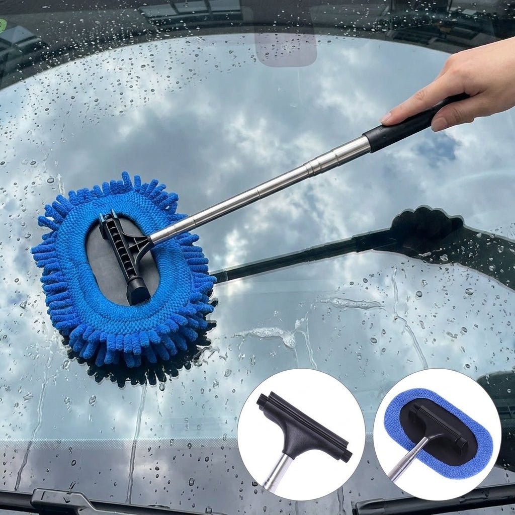 3-in-1 Car Window Wiper with Extendable Handle | 180° Rotating – Tesery