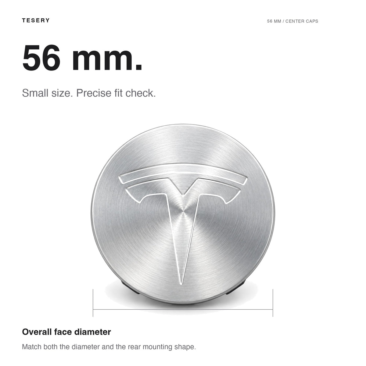 4 Pcs Hub Caps Covers Car for Tesla Model 3/Y/S/X (Diameter 56MM) - Tesery Official Store