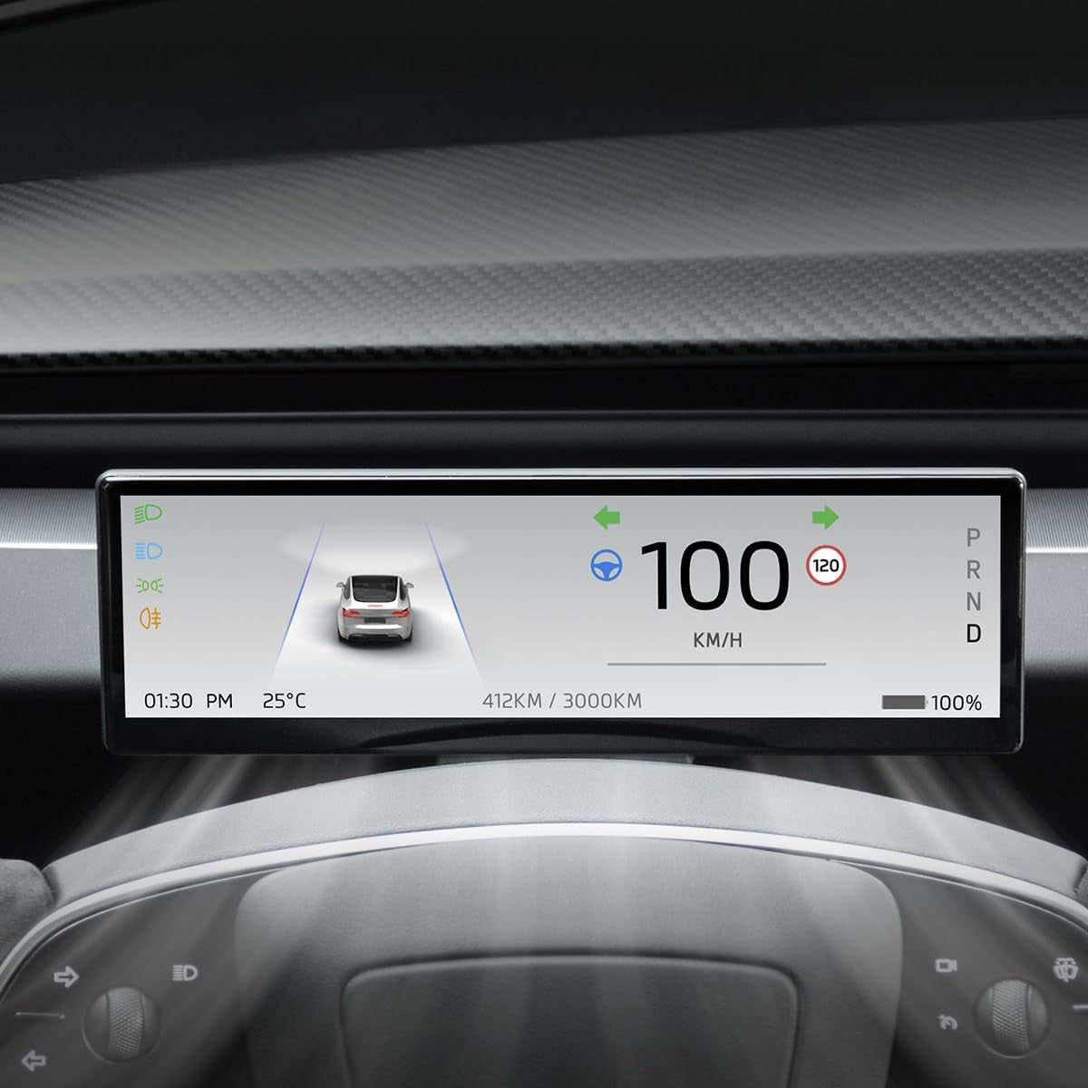 8.8 Inch Touch Screen Instrument Cluster Dashboard for Model 3 / Y