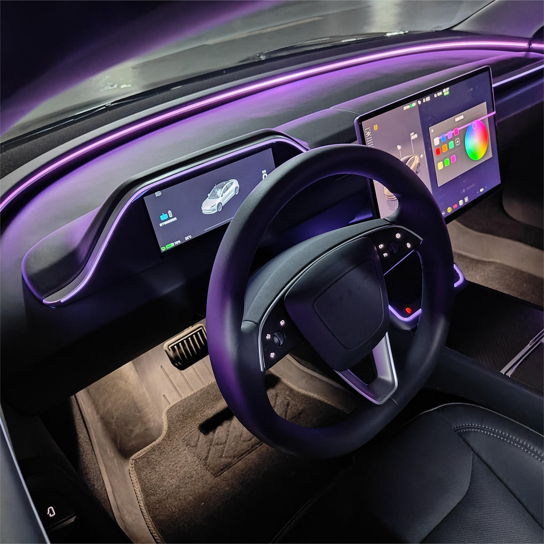 Tesla Model 3/Y Dashboard Display with CarPlay & Ambient Light | 8.9 ...