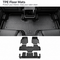 Black grooved floor mat fitted in a rear footwell, with separate floor-mat shapes pictured below.