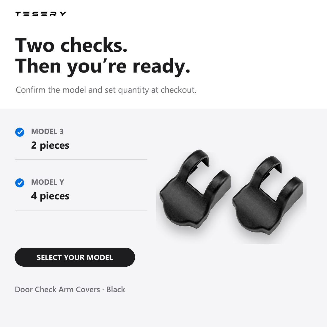 Door Check Arm Covers for Tesla Model 3 / Model Y / Model YL