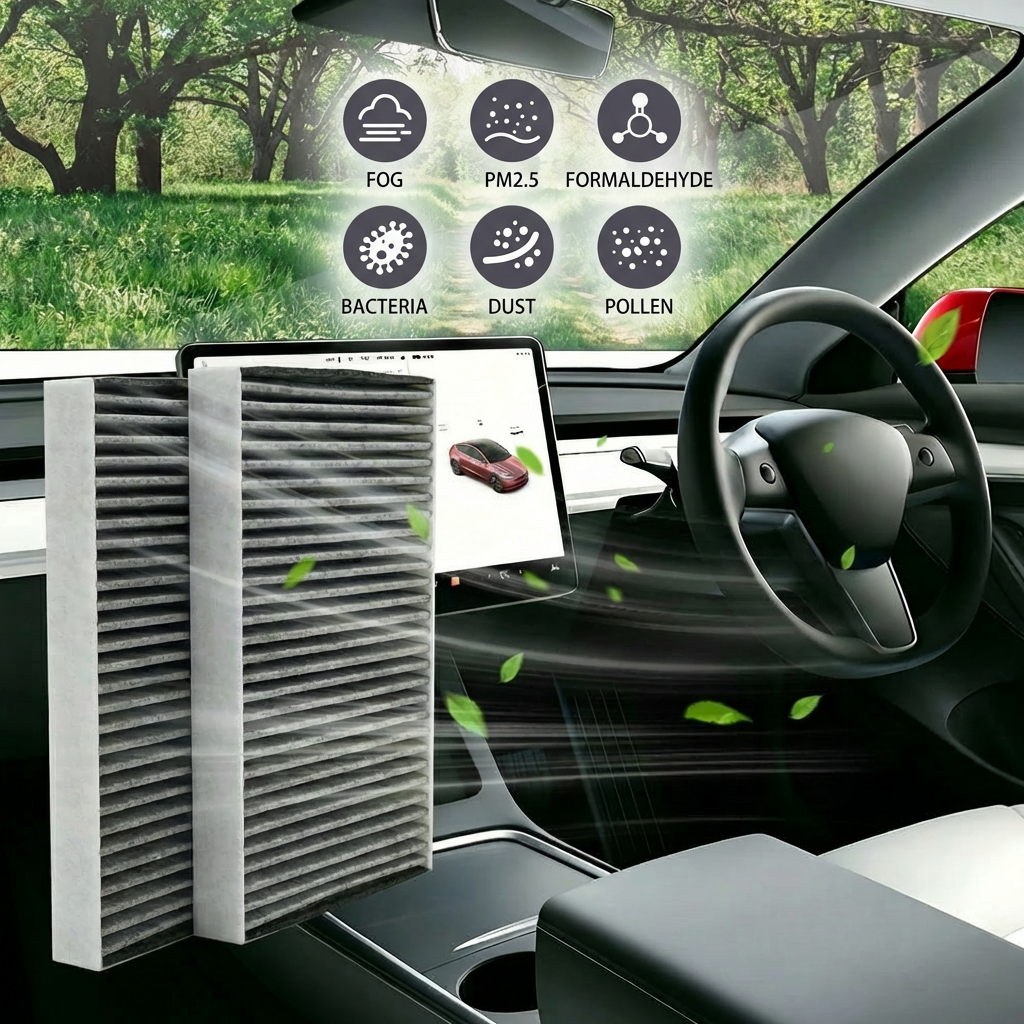 HEPA Cabin Air Filter Replacement (2-Pack)– OEM Fit for Model 3 & Model Y