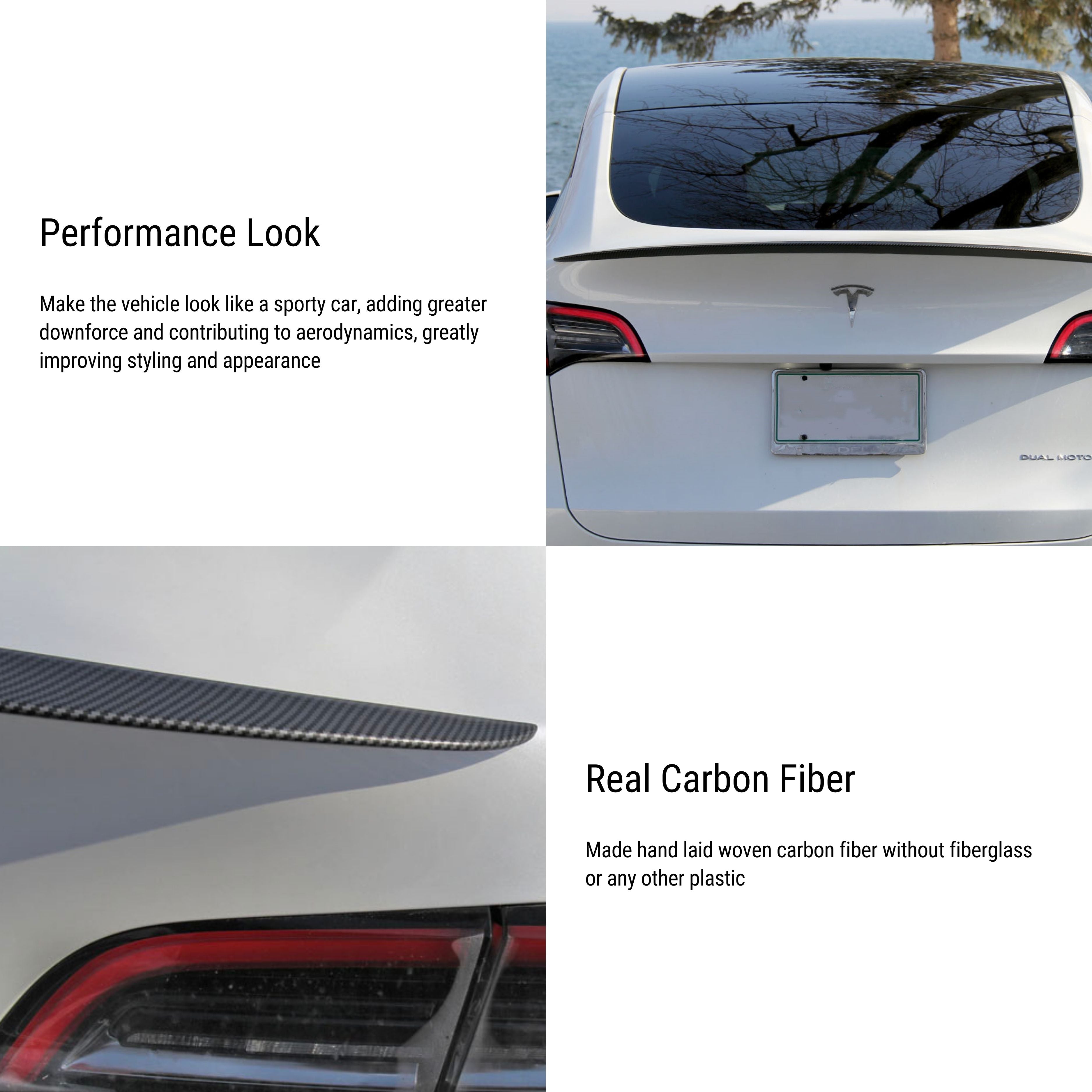 Tesery Tesla Model 3 / Y Spoiler ad alte prestazioni OEM Style - Dry Carbon Fiber Mods esterni