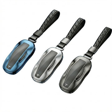 Premium Metal Key Case for Tesla Model 3/Y/S/X - CNC Aluminum & TPU Key Fob Cover