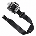 Rear seat belt retractor assembly with polyester webbing and latch plate for Tesla Model Y