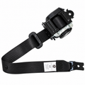 Rear seat belt retractor assembly with polyester webbing and latch plate for Tesla Model Y