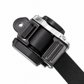 Rear seat belt retractor assembly with polyester webbing and latch plate for Tesla Model Y