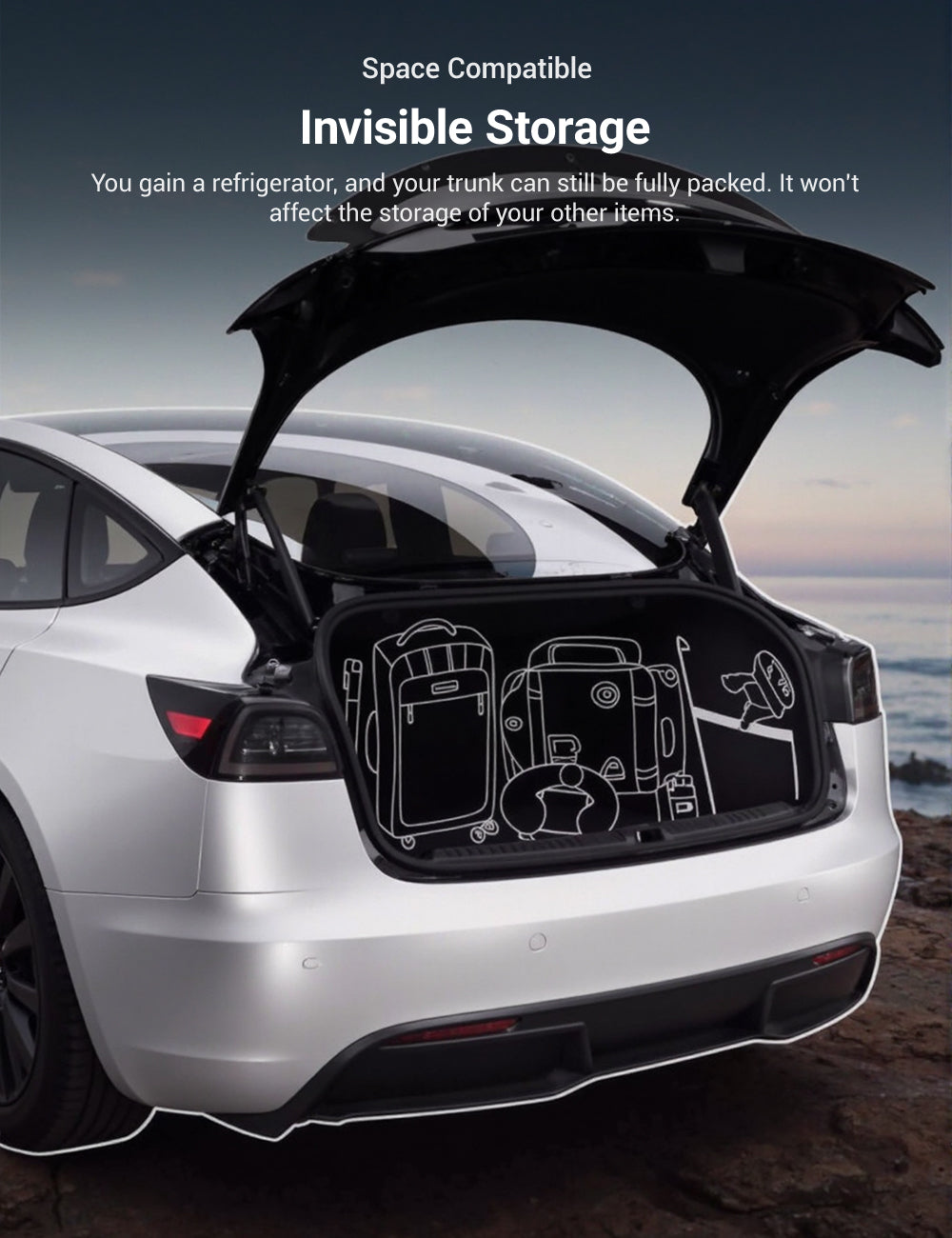Tesla Model 3 Highland Refrigerator - Rear Trunk Car Fridge Tesla Model 3 Highland Refrigerator - Rear Trunk Car Fridge