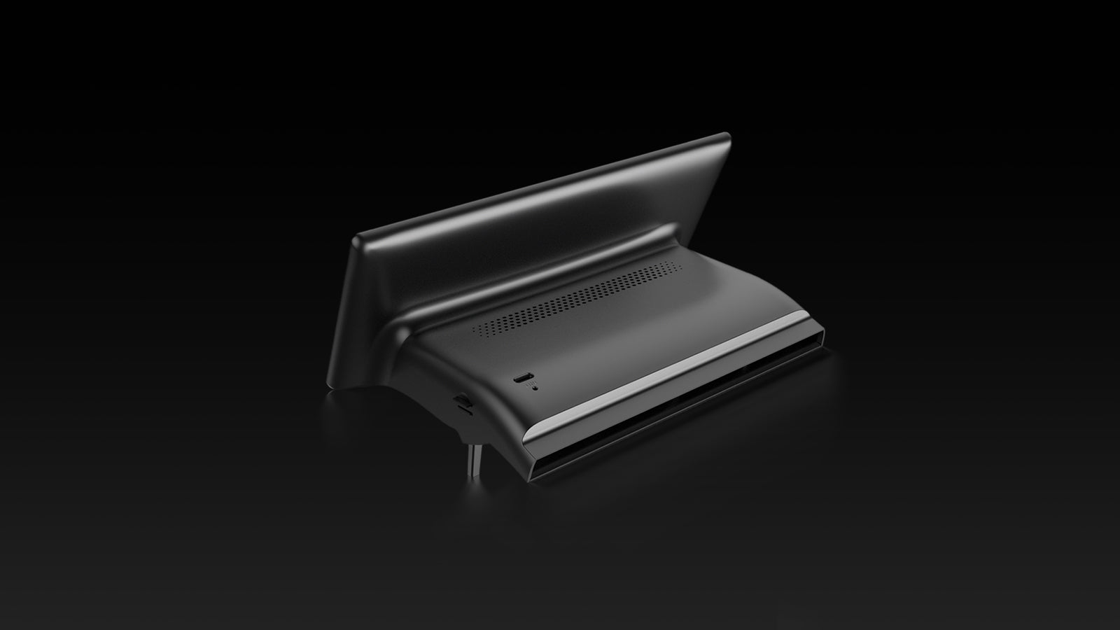 Black electronic device on a black background