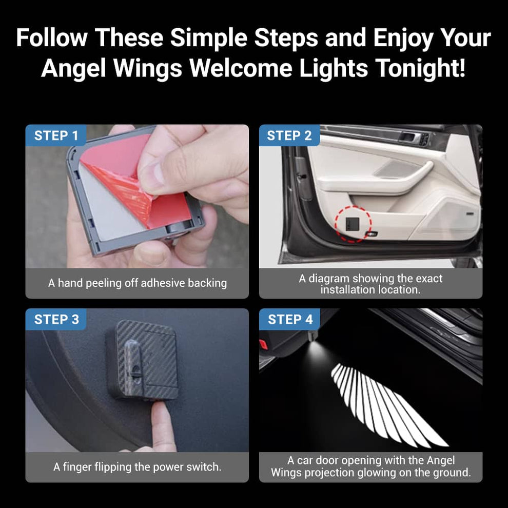 Tesla Angel Wings Door Welcome Lights for Model 3/Y/S/X