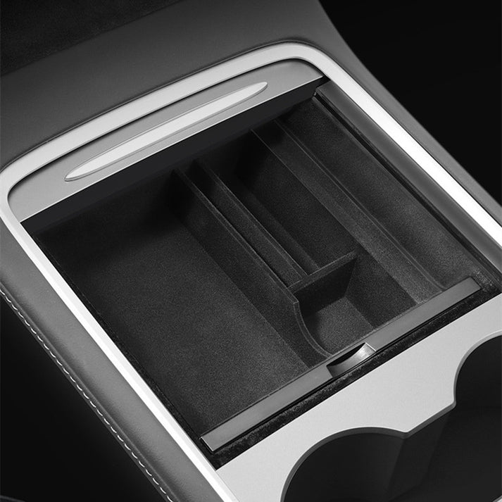 Mittelkonsole Armlehne Aufbewahrungsbox Für Neues Modell 3 2024 Highland  Zentrale Organizer Versteckte Auto Tablett Beflockung Zubehör