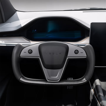 Touch Horn Carbon Fiber Yoke Steering Wheel for Model S / X 2021-2023