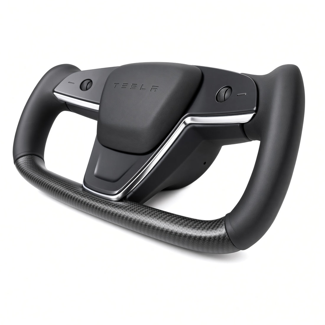 Touch Horn Carbon Fiber Yoke Steering Wheel for Model S / X 2021-2023