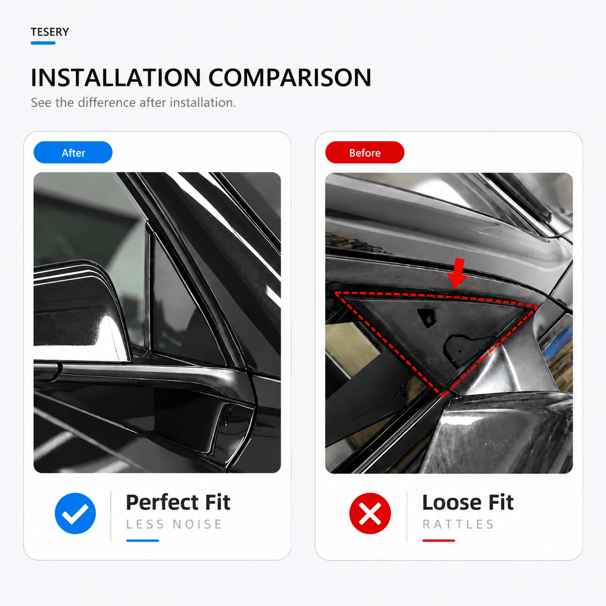 A-Pillar Mirror Trim for Tesla Model Y (2020-ON) - Tesery Official Store