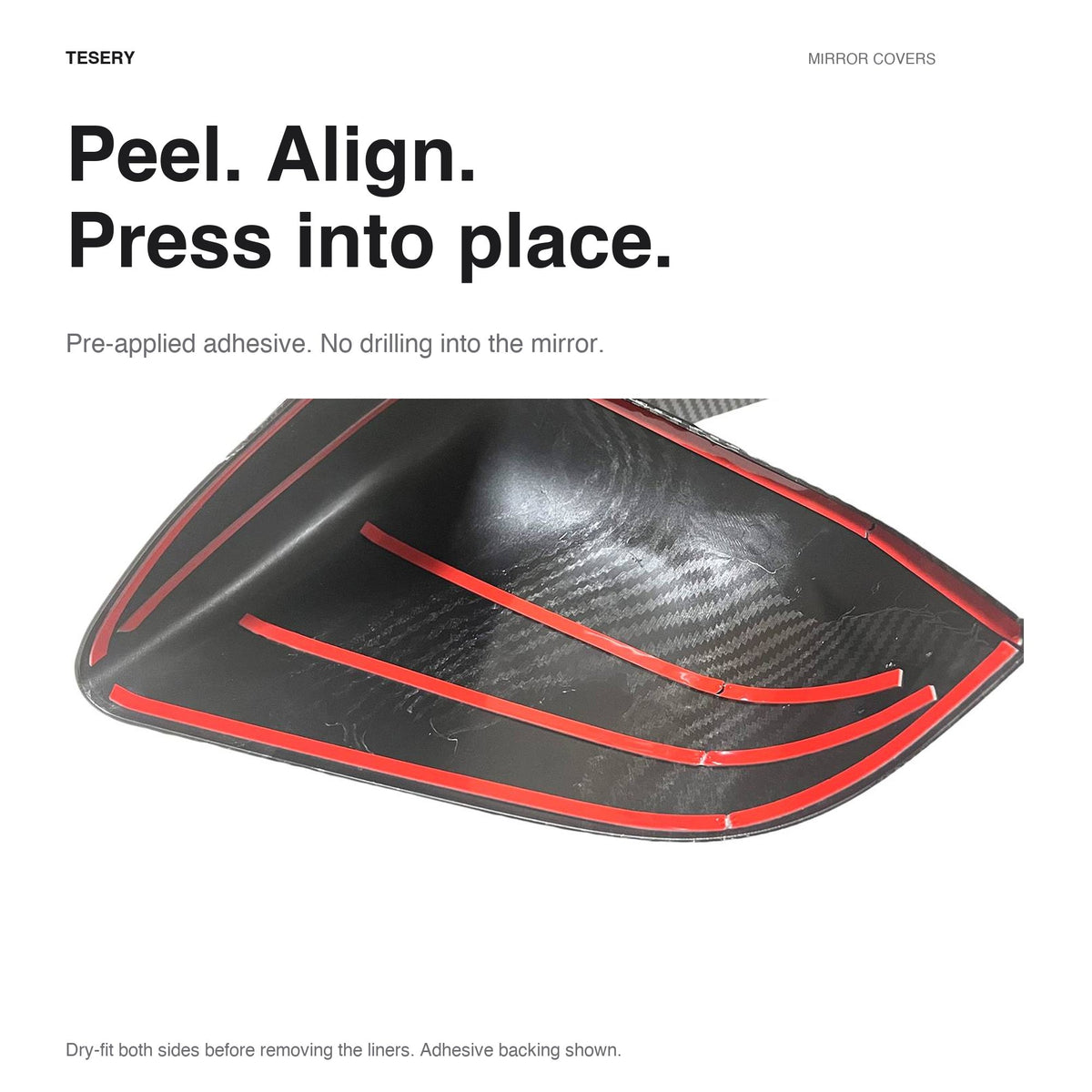 ABS Mirror Covers for Model 3/Y | 4 Finishes | 3M Tape | Scratch Protection | 3 Versions - Tesery Official Store