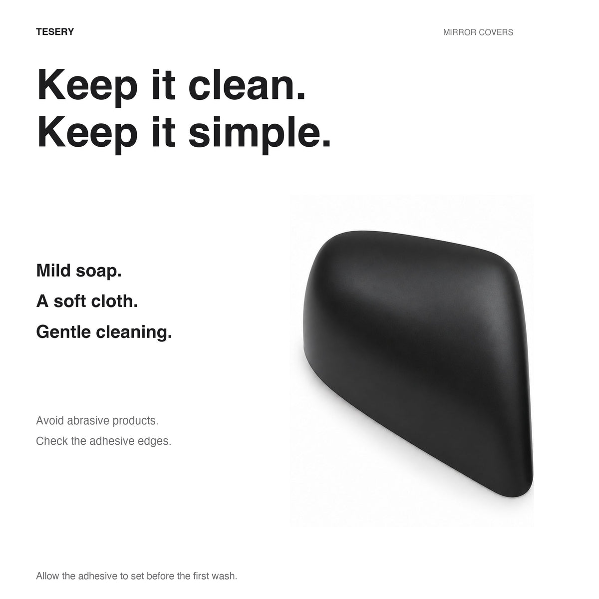 ABS Mirror Covers for Model 3/Y | 4 Finishes | 3M Tape | Scratch Protection | 3 Versions - Tesery Official Store