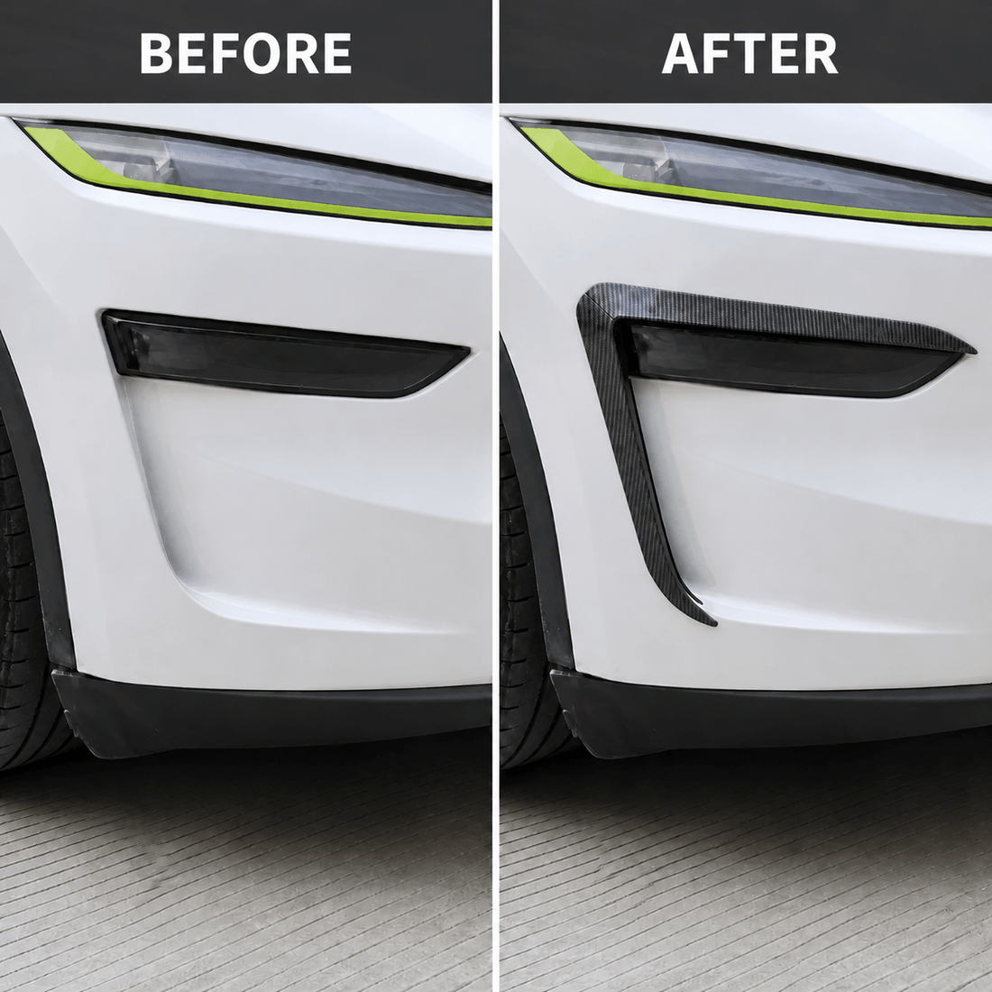 ABS Split Front Fog Light Bezel Cover for Model Y Juniper & YL 6-Seater - Tesery Official Store