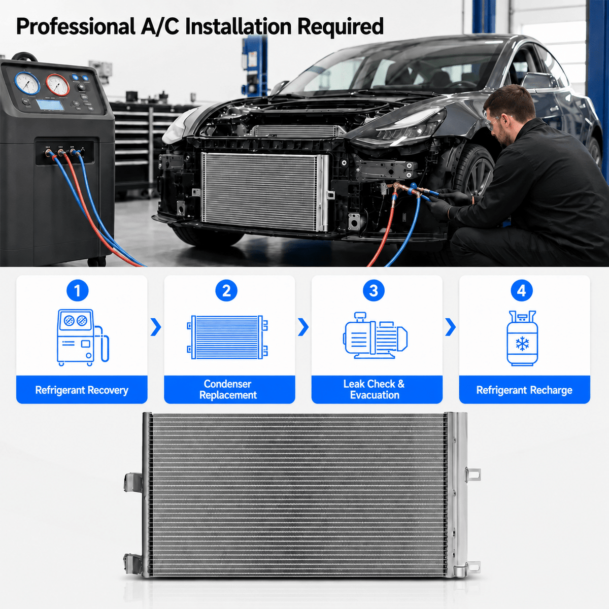 A/C Condenser for Tesla Model 3 2017–2020 (1077083-00-B) - Tesery Official Store